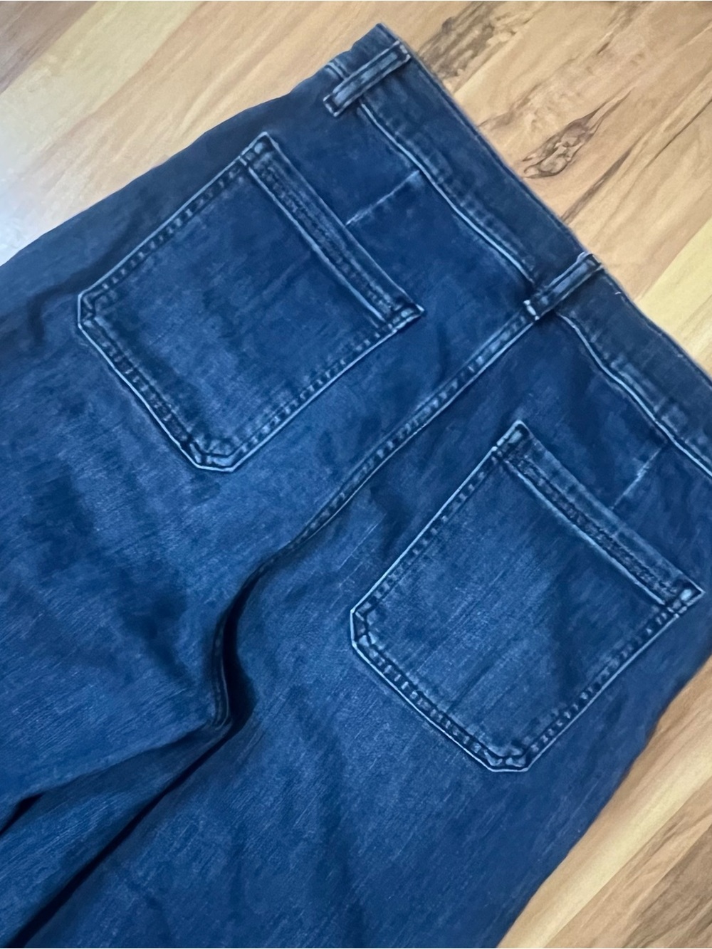 FRAME Le Slim Palazzo Patch Pocket High Rise Wide Leg Jeans Medium Wash Size 30 - Picture 7 of 9